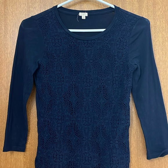 J Crew shirt with beautiful lace overlay - Picture 1 of 3